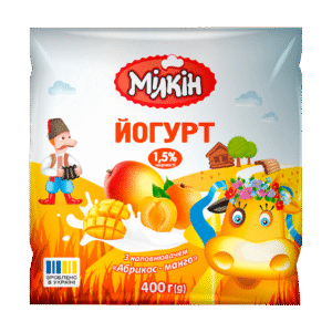 Йогурт Мілкін 1,5% Манго-Абрикос 400г