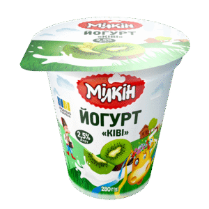 Йогурт Мілкін 2,5% Ківі 280г