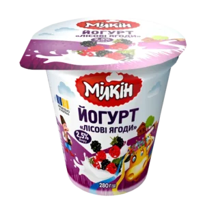 Йогурт Мілкін 2,5% Лісові ягоди 280г