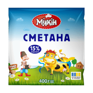 Сметана Мілкін 15% 0,4кг